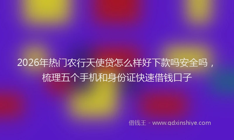 2026年热门农行天使贷怎么样好下款吗安全吗，梳理五个手机和身份证快速借钱口子