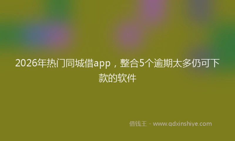 2026年热门同城借app，整合5个逾期太多仍可下款的软件