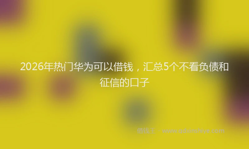 2026年热门华为可以借钱，汇总5个不看负债和征信的口子