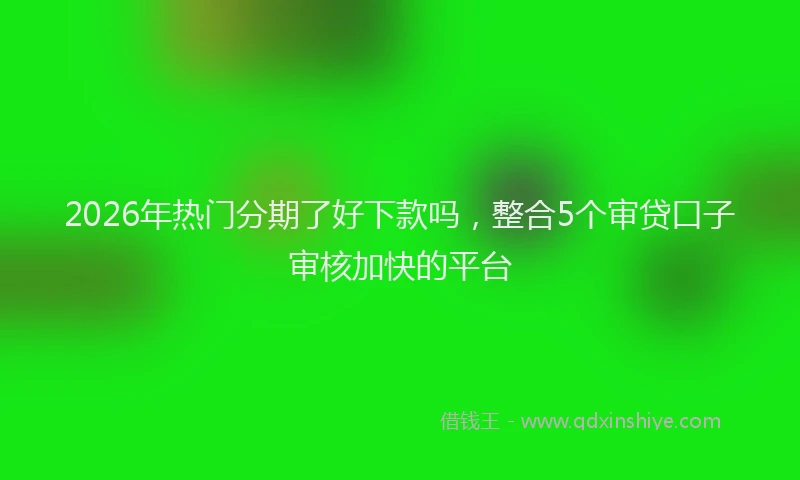 2026年热门分期了好下款吗，整合5个审贷口子审核加快的平台