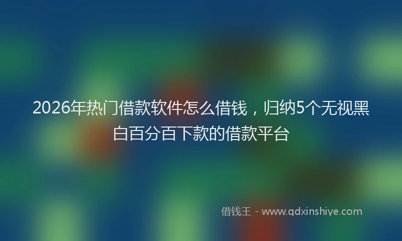2026年热门借款软件怎么借钱，归纳5个无视黑白百分百下款的借款平台