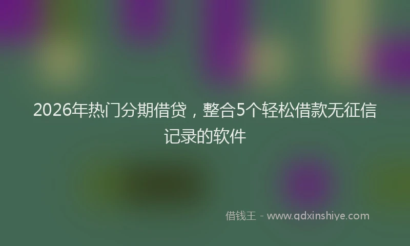 2026年热门分期借贷，整合5个轻松借款无征信记录的软件