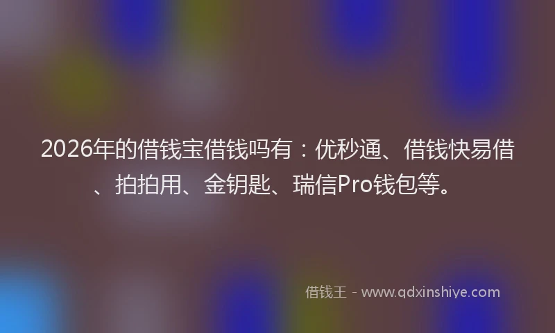 2026年的借钱宝借钱吗有：优秒通、借钱快易借、拍拍用、金钥匙、瑞信Pro钱包等。