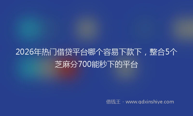 2026年热门借贷平台哪个容易下款下，整合5个芝麻分700能秒下的平台