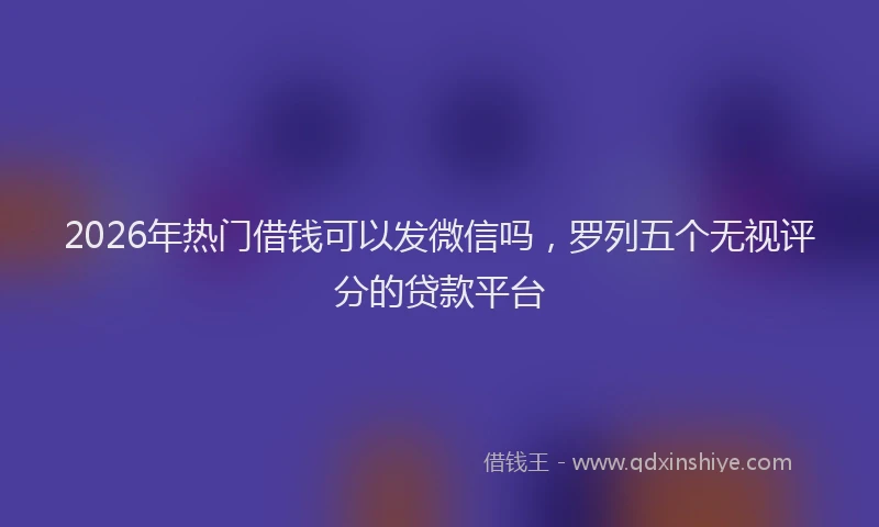 2026年热门借钱可以发微信吗，罗列五个无视评分的贷款平台