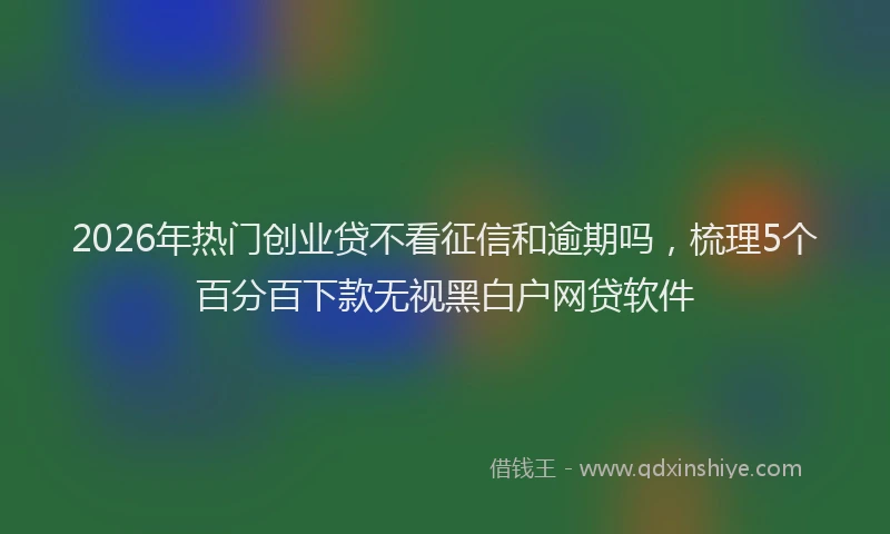 2026年热门创业贷不看征信和逾期吗，梳理5个百分百下款无视黑白户网贷软件