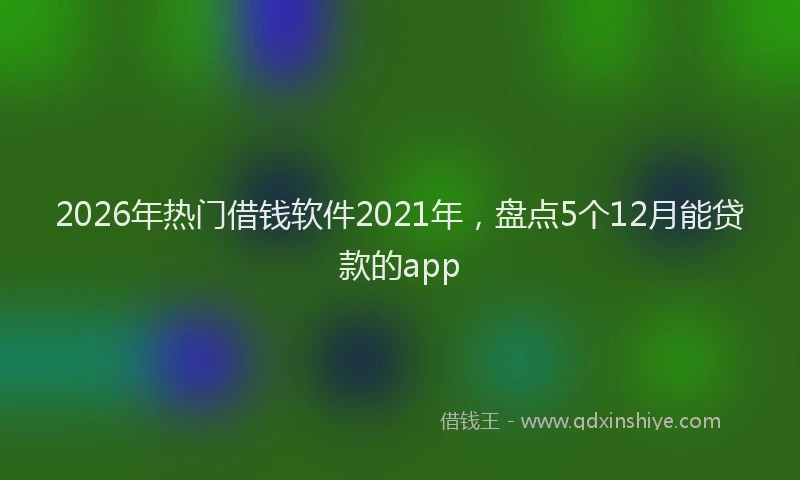 2026年热门借钱软件2021年，盘点5个12月能贷款的app