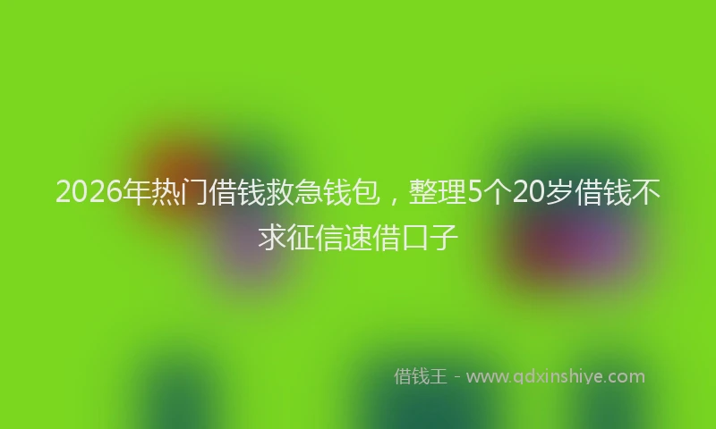 2026年热门借钱救急钱包，整理5个20岁借钱不求征信速借口子