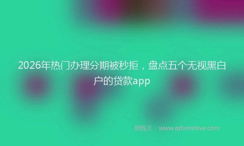 2026年热门办理分期被秒拒，盘点五个无视黑白户的贷款app