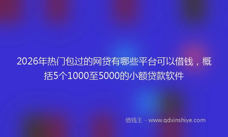 2026年热门包过的网贷有哪些平台可以借钱，概括5个1000至5000的小额贷款软件