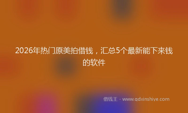 2026年热门原美拍借钱，汇总5个最新能下来钱的软件