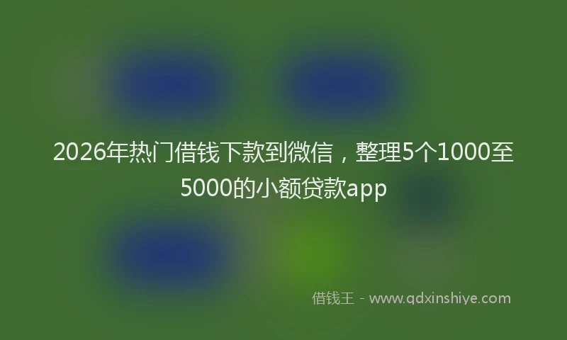 2026年热门借钱下款到微信，整理5个1000至5000的小额贷款app