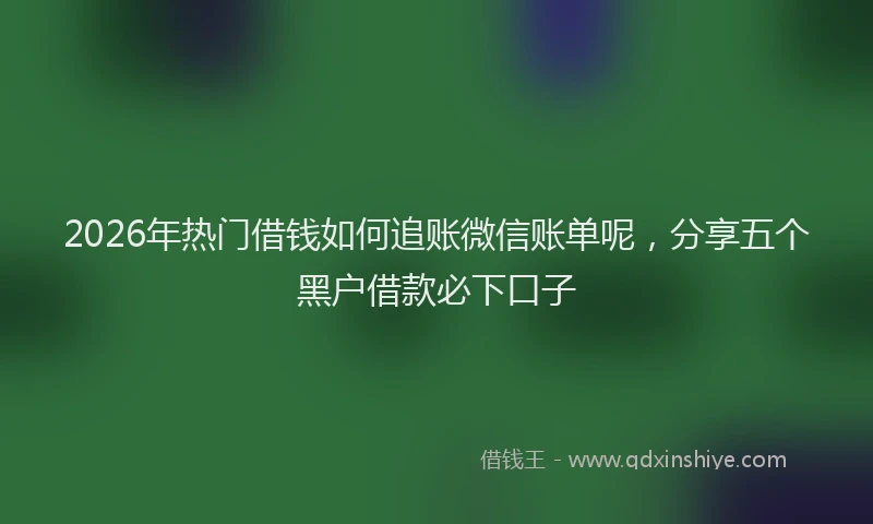 2026年热门借钱如何追账微信账单呢，分享五个黑户借款必下口子