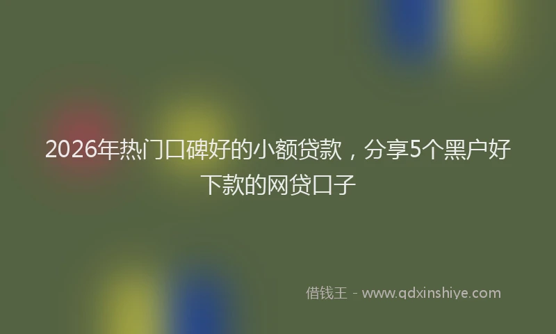 2026年热门口碑好的小额贷款，分享5个黑户好下款的网贷口子