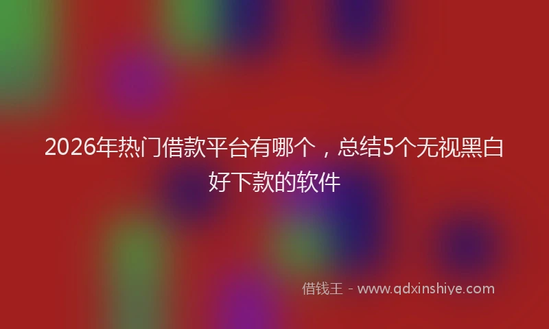2026年热门借款平台有哪个，总结5个无视黑白好下款的软件