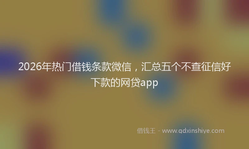 2026年热门借钱条款微信，汇总五个不查征信好下款的网贷app