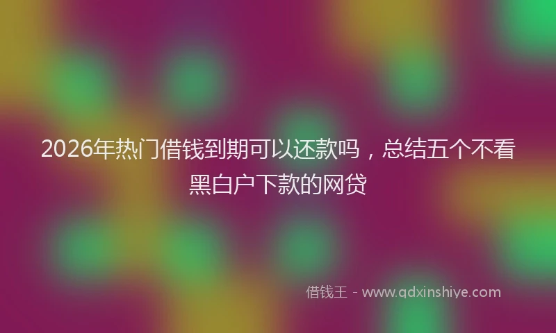 2026年热门借钱到期可以还款吗，总结五个不看黑白户下款的网贷