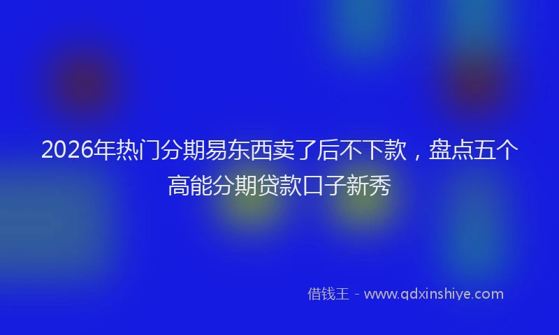 2026年热门分期易东西卖了后不下款，盘点五个高能分期贷款口子新秀