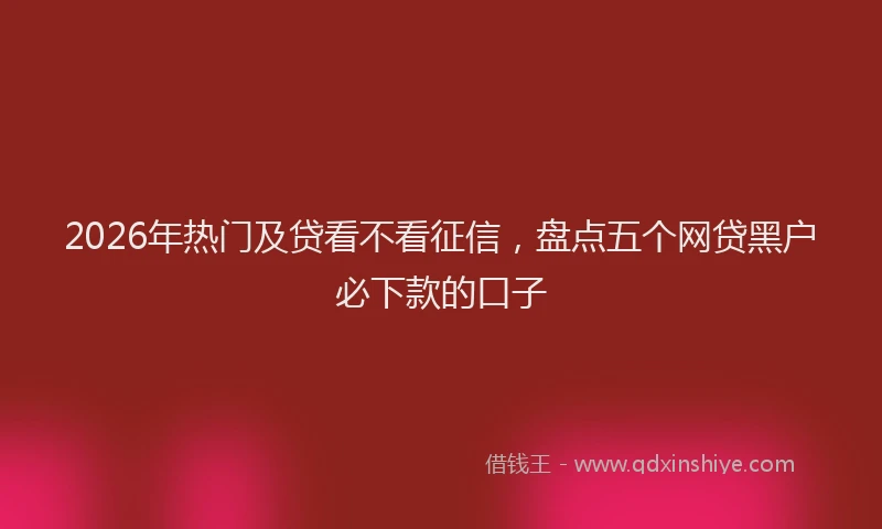 2026年热门及贷看不看征信，盘点五个网贷黑户必下款的口子
