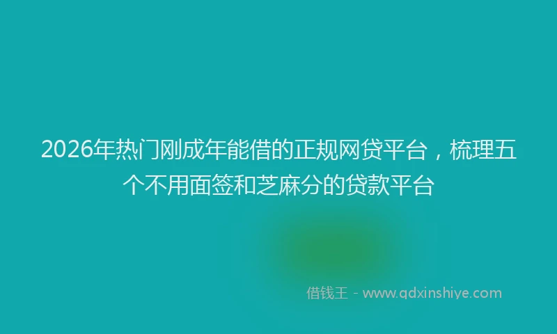 2026年热门刚成年能借的正规网贷平台，梳理五个不用面签和芝麻分的贷款平台