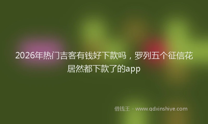 2026年热门吉客有钱好下款吗，罗列五个征信花居然都下款了的app