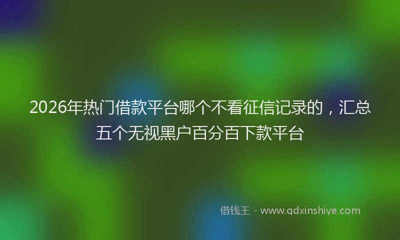 2026年热门借款平台哪个不看征信记录的，汇总五个无视黑户百分百下款平台