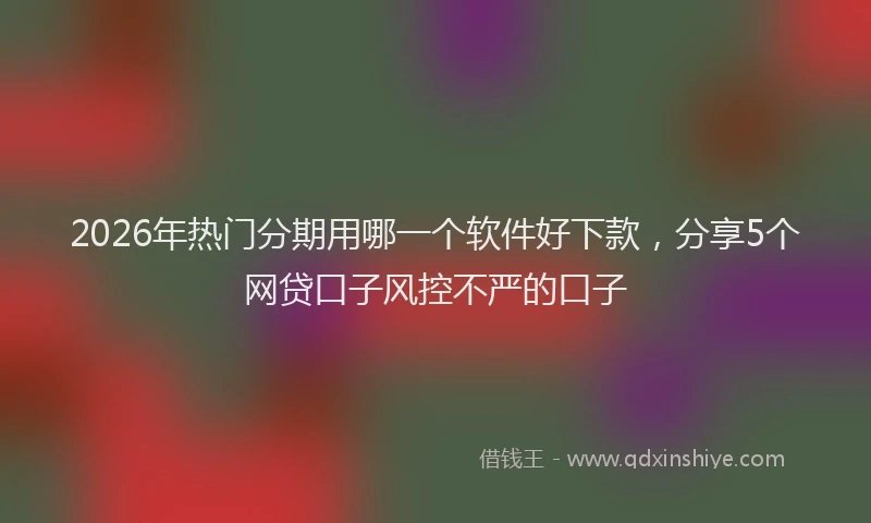 2026年热门分期用哪一个软件好下款，分享5个网贷口子风控不严的口子