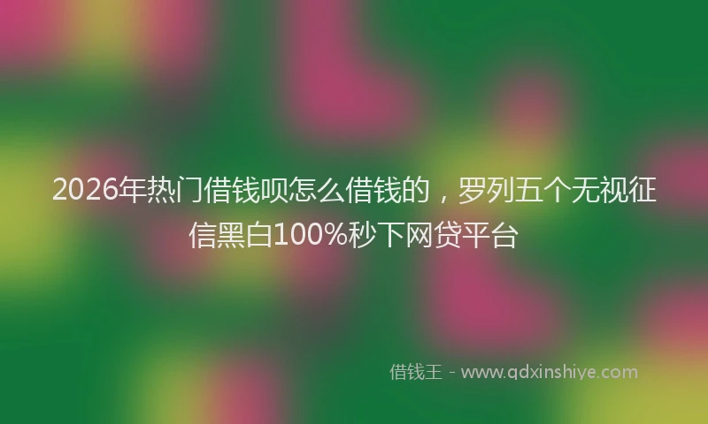 2026年热门借钱呗怎么借钱的，罗列五个无视征信黑白100%秒下网贷平台