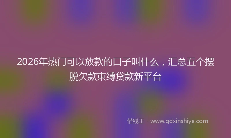 2026年热门可以放款的口子叫什么，汇总五个摆脱欠款束缚贷款新平台