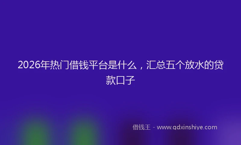 2026年热门借钱平台是什么，汇总五个放水的贷款口子