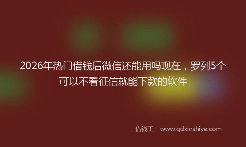 2026年热门借钱后微信还能用吗现在，罗列5个可以不看征信就能下款的软件