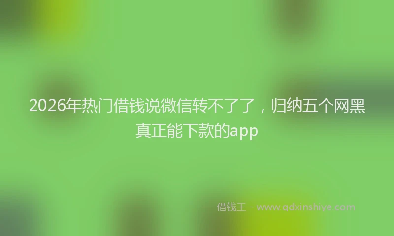 2026年热门借钱说微信转不了了，归纳五个网黑真正能下款的app