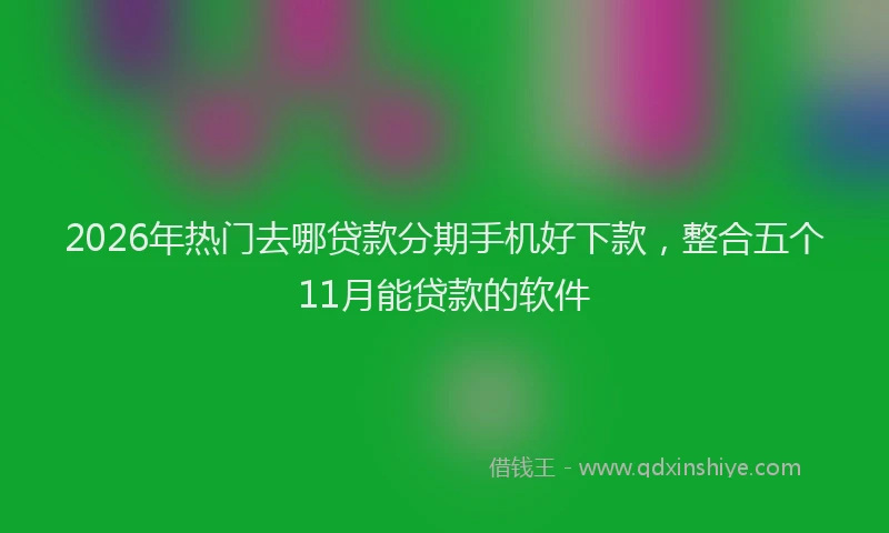2026年热门去哪贷款分期手机好下款，整合五个11月能贷款的软件