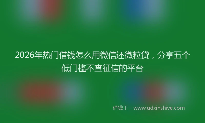2026年热门借钱怎么用微信还微粒贷，分享五个低门槛不查征信的平台