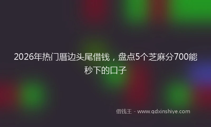 2026年热门厝边头尾借钱，盘点5个芝麻分700能秒下的口子