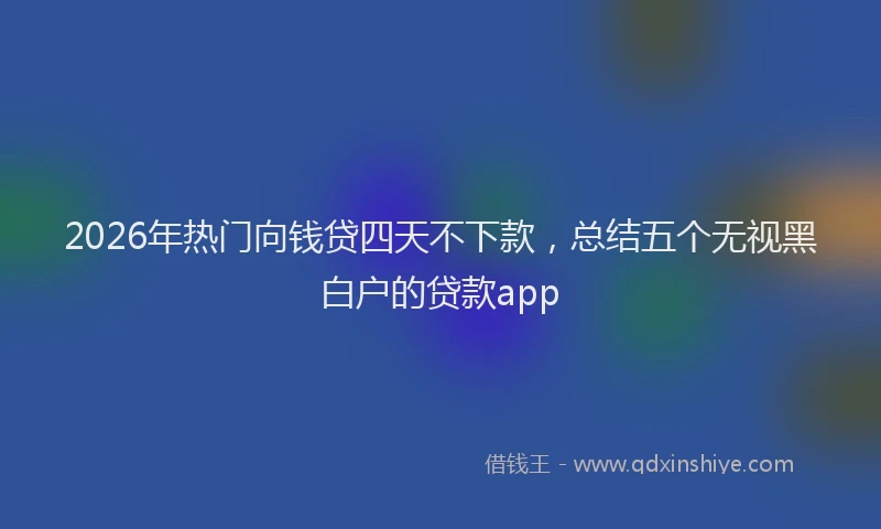 2026年热门向钱贷四天不下款，总结五个无视黑白户的贷款app