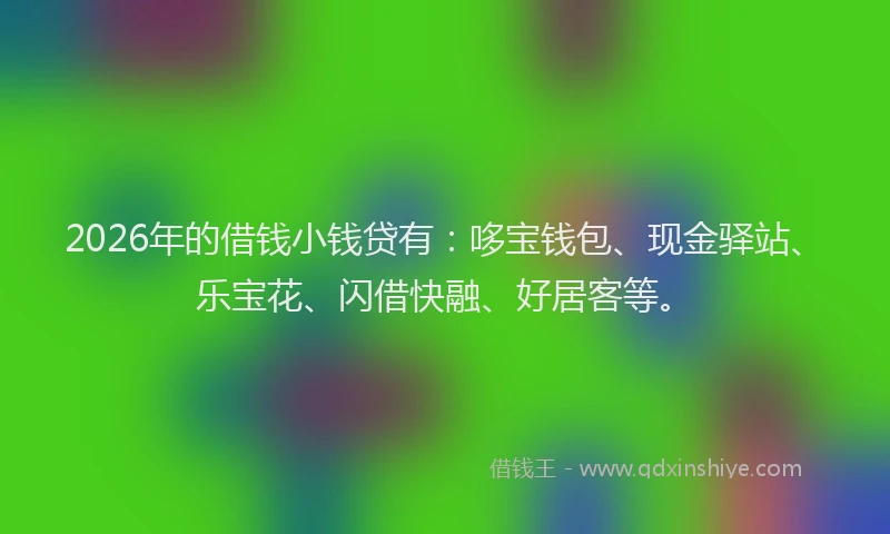 2026年的借钱小钱贷有：哆宝钱包、现金驿站、乐宝花、闪借快融、好居客等。