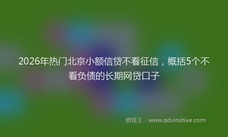 2026年热门北京小额信贷不看征信，概括5个不看负债的长期网贷口子