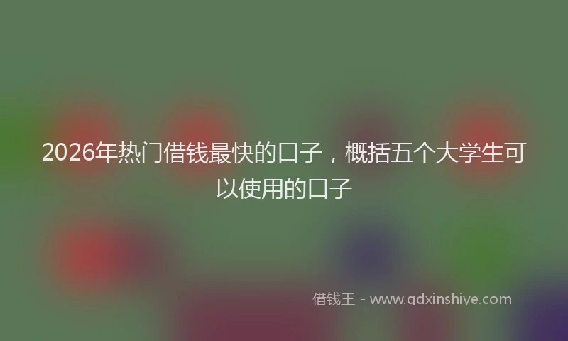 2026年热门借钱最快的口子，概括五个大学生可以使用的口子