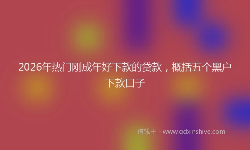 2026年热门刚成年好下款的贷款，概括五个黑户下款口子