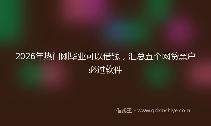 2026年热门刚毕业可以借钱，汇总五个网贷黑户必过软件