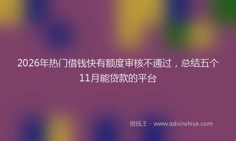 2026年热门借钱快有额度审核不通过，总结五个11月能贷款的平台