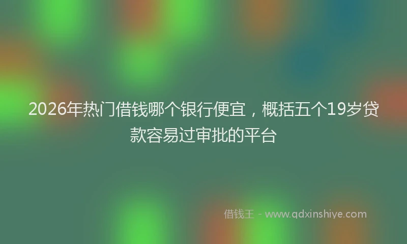 2026年热门借钱哪个银行便宜，概括五个19岁贷款容易过审批的平台