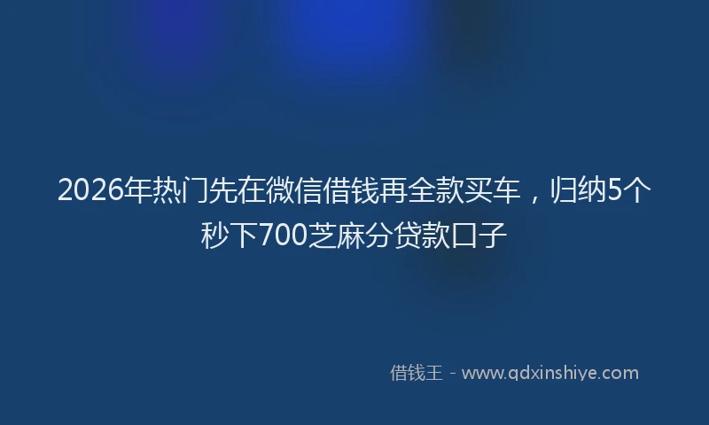 2026年热门先在微信借钱再全款买车，归纳5个秒下700芝麻分贷款口子
