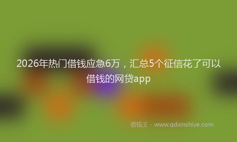 2026年热门借钱应急6万，汇总5个征信花了可以借钱的网贷app