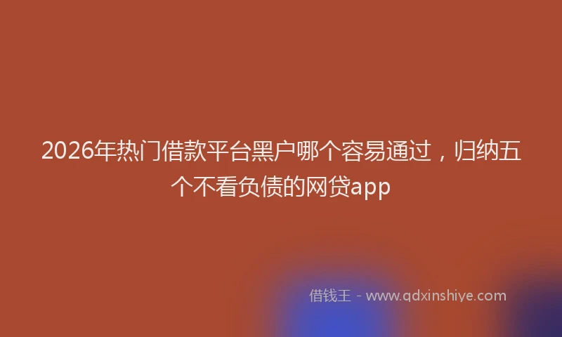 2026年热门借款平台黑户哪个容易通过，归纳五个不看负债的网贷app