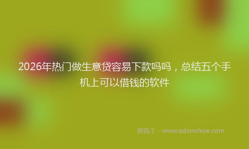 2026年热门做生意贷容易下款吗吗，总结五个手机上可以借钱的软件