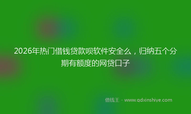 2026年热门借钱贷款呗软件安全么，归纳五个分期有额度的网贷口子