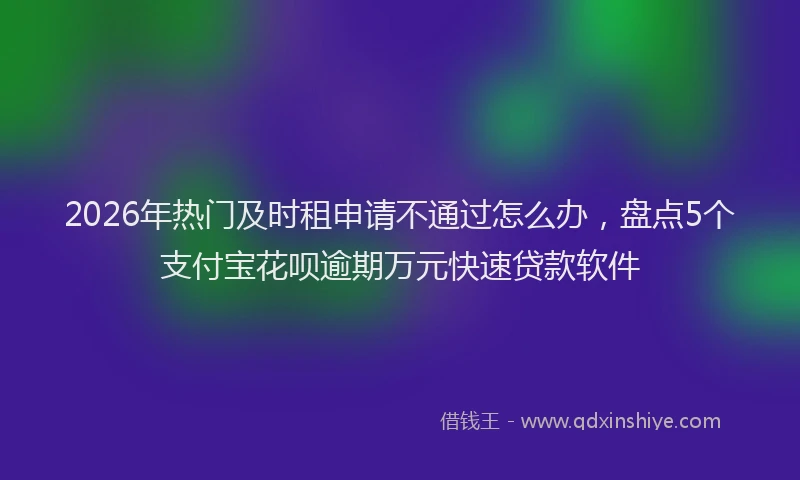 2026年热门及时租申请不通过怎么办，盘点5个支付宝花呗逾期万元快速贷款软件