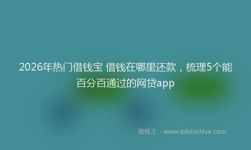 2026年热门借钱宝 借钱在哪里还款，梳理5个能百分百通过的网贷app